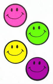 assorted colored smile stickers