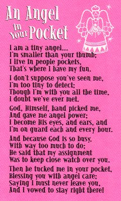 An Angel in Your Pocket Inspirational Pocket Card